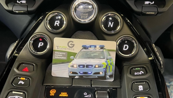 Aston Martin Vantage protected with Global Telemetrics Smartrack